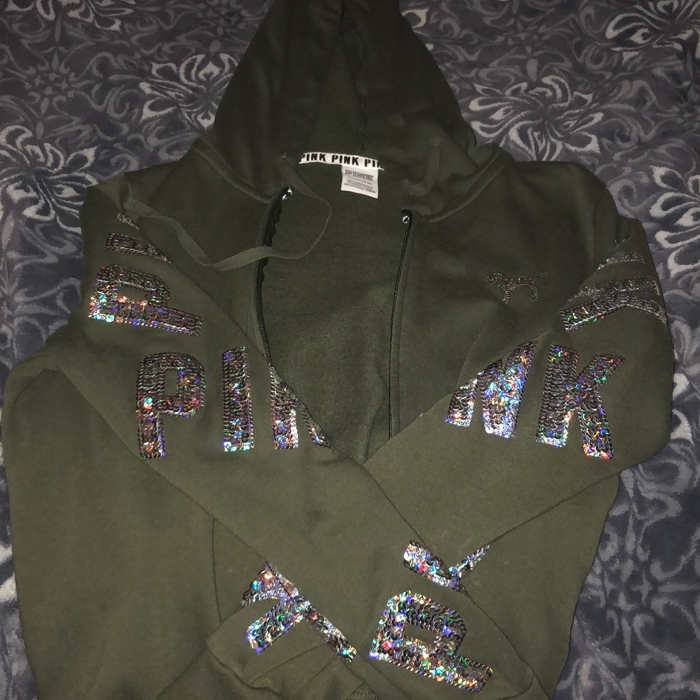 girls army green PINK jacket